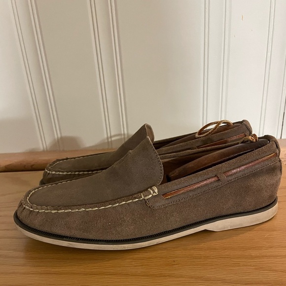 Polo Ralph Lauren Men's Blackley Slip On Brown Suede Leather Loafers Boat Shoes - Picture 1 of 5